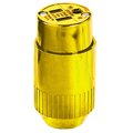 Bryant Straight Blade Connector, Industrial/Commercial, Internal Grounding, 15A, 125V, 5-15P, Yellow 5969BY